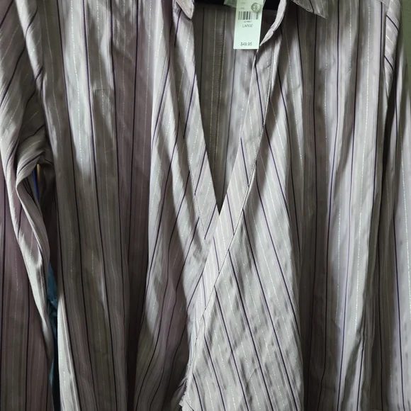 New York & Company Pink Striped Blouse - Picture 6 of 6